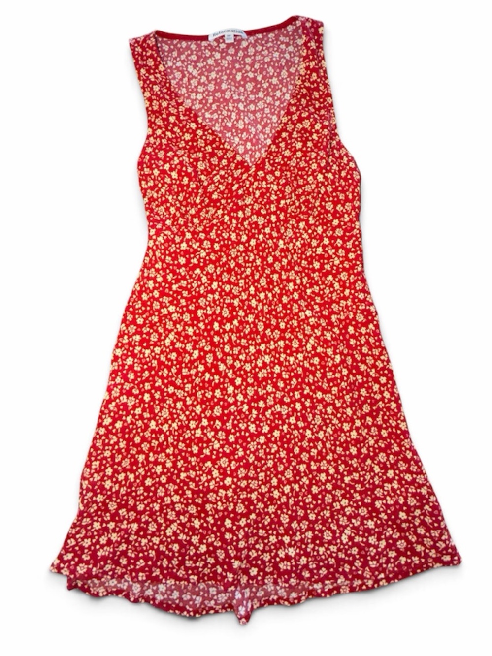 Reformation Red Floral Slip Dress